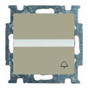 Кнопка звонковая, н.о. контакт, с полем для надписи, ABB Basic 55 цвет шампань (2026 UCN/KL-93)