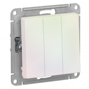 Трехклавишный выключатель 10А SE AtlasDesign, жемчуг