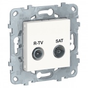 Розетка R-TV/SAT проходная SE Unica NEW, белый