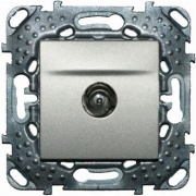 Розетка телевизионная  TV проходная SE Unica Top, алюминий