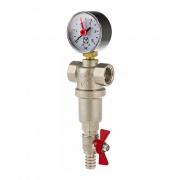 Фильтр тонкой очистки промывной VALTEC VT.390 - 1/2" (ВР/ВР, 500/1000 мкм, PN16, 110°C, манометр)