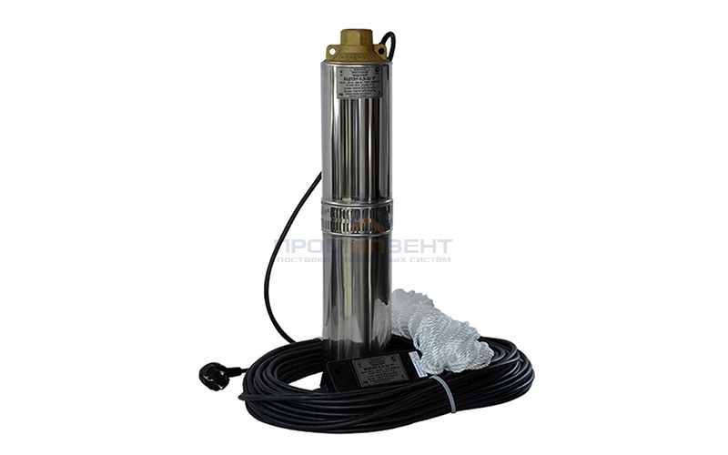 Насос скважинный Водолей БЦПЭУ 0,5-32 У (0,65 кВт, однофазный, Qmax 1,8 л/мин, Hmax 47м, кабель 32м)