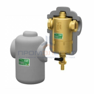 Грязеуловитель FAR 2206 - 1" (ВР/ВР, PN10, Tmax 110°C, сливной кран, магн.вставки, в изоляции)