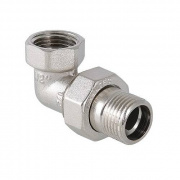 Сгон разъемный угловой VALTEC VTr.098 - 1/2" (резьба внутренняя/наружная, латунь никелированная)