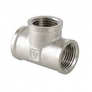 Тройник резьбовой VALTEC VTr.130 - 1"1/4 (ВР/ВР/ВР, латунь никелированная)