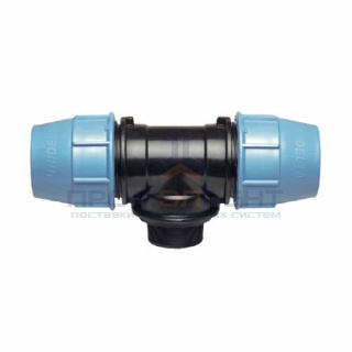 Тройник с переходом на наружную резьбу UNIDELTA 1010 - 63 x 2" (винтовой, для труб ПНД)