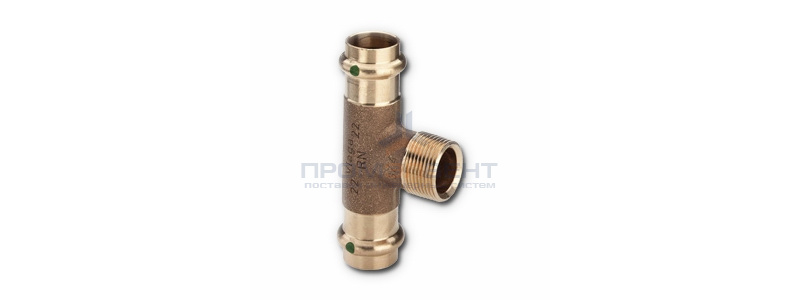 Тройник с переходом на наружную резьбу Viega G3 Sanpress 2217.1 - 35 x 3/4
