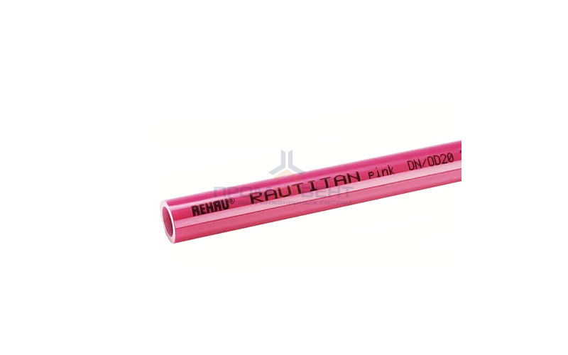 Труба из сшитого полиэтилена REHAU RAUTITAN pink - 25x3.5 (PE-Xa/EVOH, PN10, Tmax 90°C, штанга 6 м.)