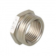 Футорка резьбовая VALTEC VTr.581 - 1/2" x 3/8" (НР/ВР, латунь никелированная)