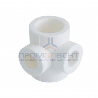 Крестовина редукционная двухплоскостная KALDE - 40 x 20 x 20 x 40 (для полипроп.труб, цвет белый)