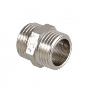 Ниппель VALTEC VTr.582 - 1/2" (резьбовой, латунь никелированная)
