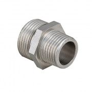 Ниппель латунный резьбовой переходной STOUT - 1" x 1/2" (никелированный)
