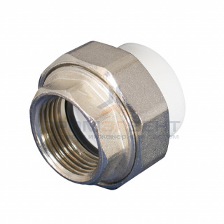 Переход на внутреннюю резьбу разъемный KALDE - 90 x 3" (для полипропиленовых труб, цвет белый)