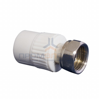Переход на накидную гайку KALDE - 20 x 1/2" (для полипропиленовых труб, цвет белый)