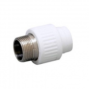 Переход на наружную резьбу Fusitek - 20 x 3/4" (для полипропиленовых труб, цвет белый)