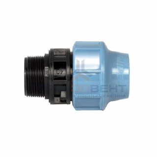 Переход на наружную резьбу UNIDELTA 1003 - 25 x 3/4" (винтовой, для труб ПНД, резьба пластиковая)