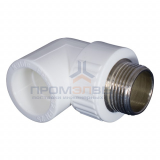 Переход на наружную резьбу угловой KALDE - 20 x 1/2" (для полипропиленовыъ труб, цвет белый)