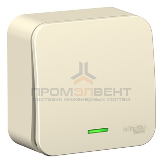 Выключатель 1-клавишный с подсветкой (cх.1) Blanca Schneider Electric 10А 250В молочный