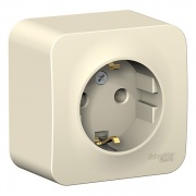 Розетка с заземлением без шторок Blanca Schneider Electric 16А 250В молочная изол.пластина