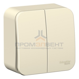 Выключатель 2-клавишный (cх.5) Blanca Schneider Electric 6А 250В молочный изол.пластина