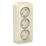 Розетка 3-ая без заземления со шторками Blanca Schneider Electric 16А 250В молочная изол.пластина