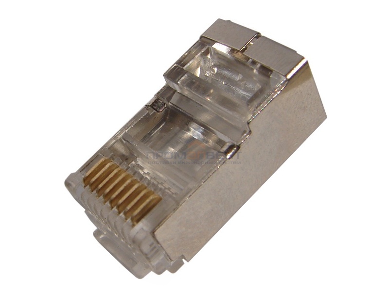 Джек компьютерный с экраном RJ-45  8P-8C cat.5e Rexant