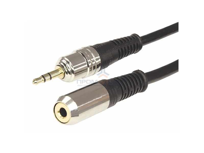 Шнур 3.5 Stereo Plug-3.5 Stereo Jack 1.5М GOLD-металл