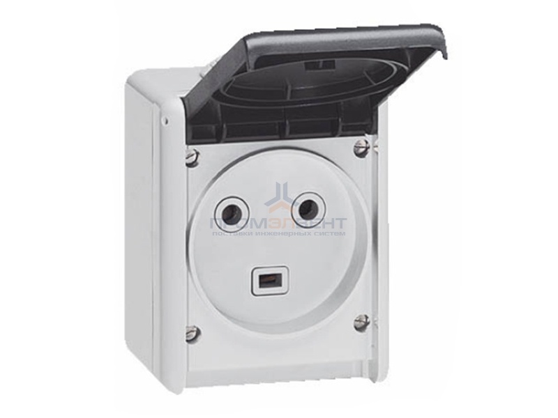 Розетка 2К+З 32А 230V IP55 Legrand Plexo