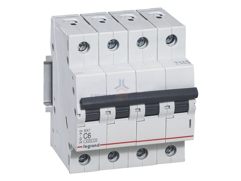 Автоматический выключатель Legrand RX3 4П 6A 4,5кА C (автомат)
