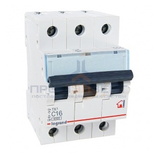 Автоматический выключатель Legrand TX3 C16A 3П 6kA (автомат)