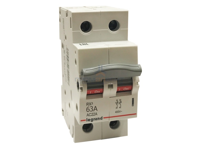 Рубильник модульный Legrand RX3 2П 63А выключатель-разъединитель