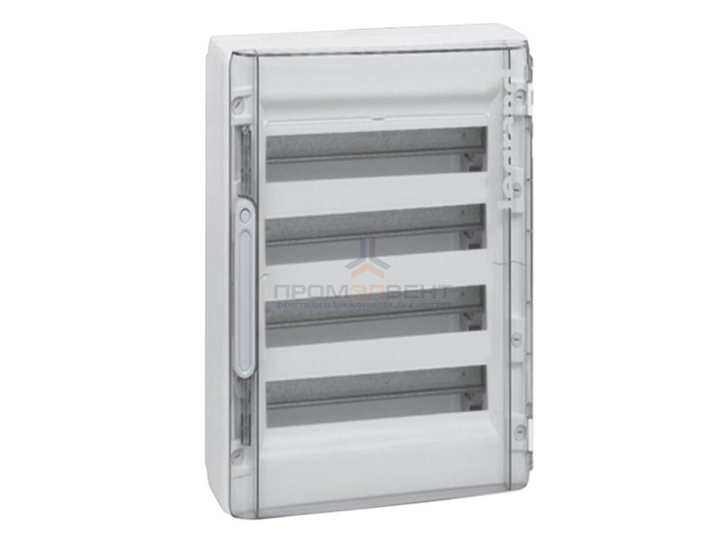 Шкаф Legrand XL3 125 накладной на 72 модуля с шинами N+PE с прозрачной дверью