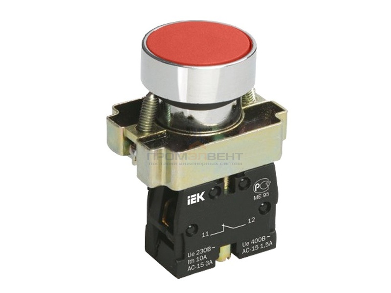 Кнопка управления LAY5-BA41 без подсветки красная 1з ИЭК